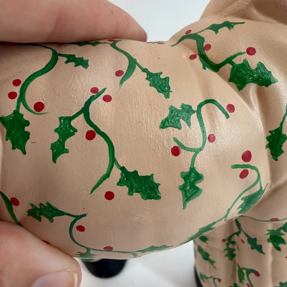 Vintage Kimple Ceramic Molds Christmas Quilted Reindeer Set Figurines Polka Dots